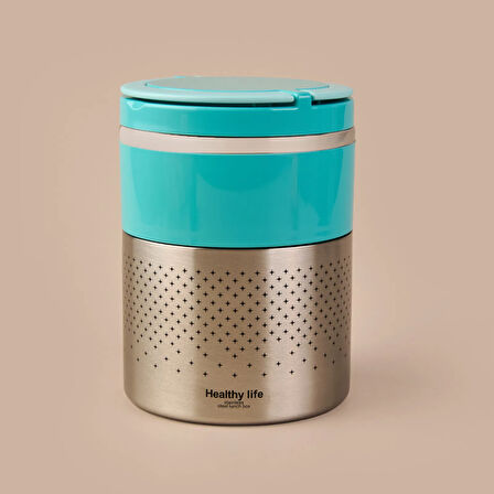 2 Katlı Çelik Yemek Termosu - Mavi - 1,5 lt