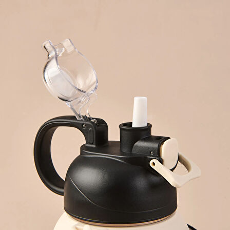 Polikarbon Figürlü Matara - Siyah - 1,1 lt