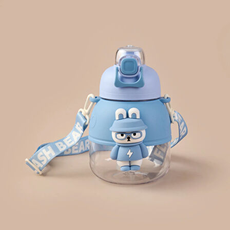 Polikarbon Figürlü Matara - Mavi - 1,1 lt