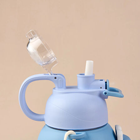 Polikarbon Figürlü Matara - Mavi - 1,1 lt