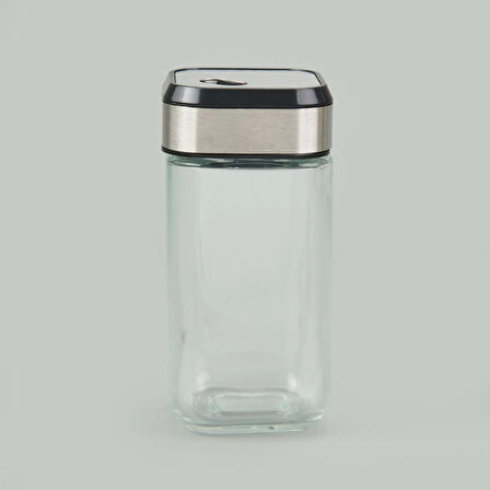 Döner Stantlı 6'lı Baharatlık - Şeffaf / Siyah - 100 ml