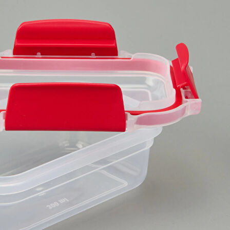 Diktdörtgen Kilitli Saklama Kabı - Asorti - 300 ml