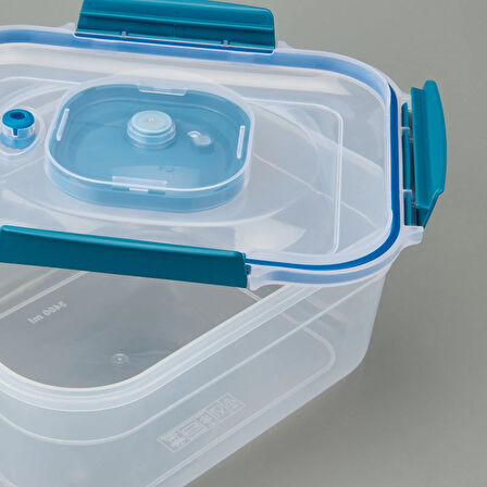 Diktdörtgen Vakumlu Kilitli Saklama Kabı - Asorti - 3,4 lt