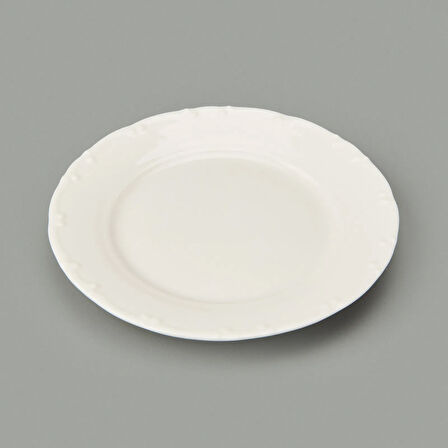 Porselen Liana 6'lı Tatlı Tabağı - Krem - 19 cm