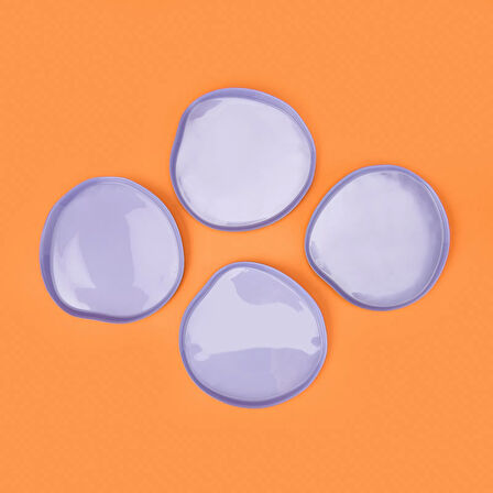 Kitchen İstanbul Dik Kenarlı 4'lü Pasta Seti - Mor / Yeşil - 21 cm