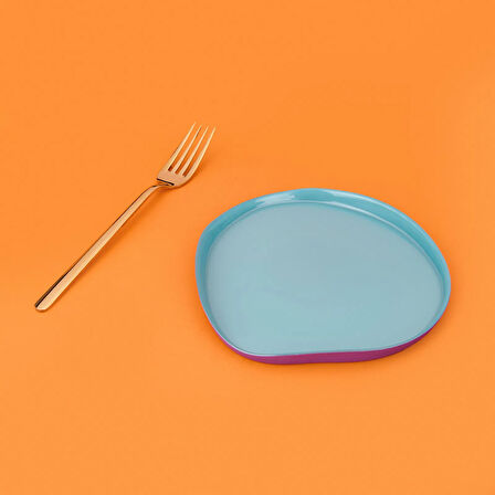 Kitchen İstanbul Dik Kenarlı 4'lü Pasta Seti - Mor / Mavi - 18 cm