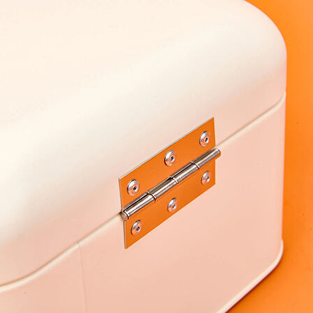 Galvaniz Bisküvi Kutusu - Krem - 3,5 lt