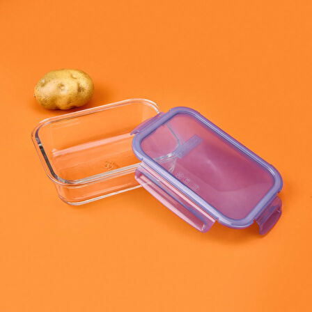 Lockie&Lock Saklama Kabı - Şeffaf / Mavi - 1030 ml