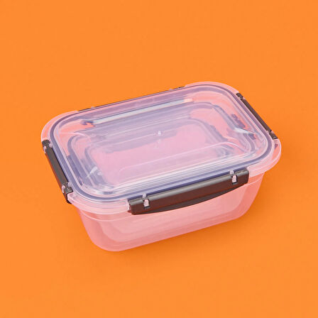 Plastik Dikdörtgen Sızdırmaz Kilitli Saklama Kabı - Füme