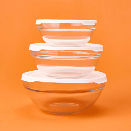 Chef Saklama Kabı Takımı - Şeffaf / Beyaz