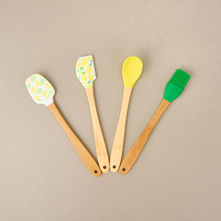 Silikon Mini 4'lü Spatula Seti - Renkli