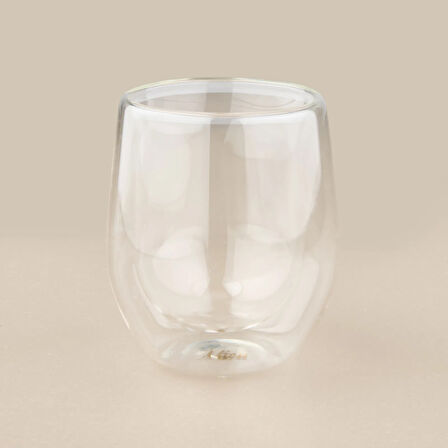 Çift Cidarlı Bardak - Şeffaf - 250 ml