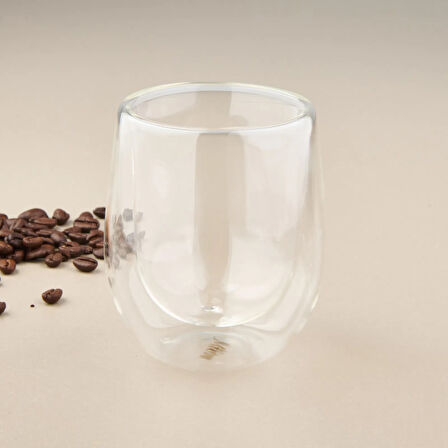 Çift Cidarlı Bardak - Şeffaf - 250 ml
