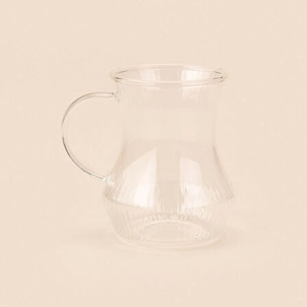 6'lı Kulplu Cam Bardak - Şeffaf