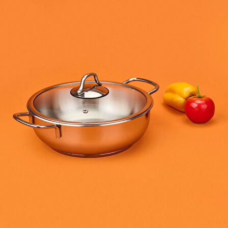 Paslanmaz Çelik Karnıyarık Tenceresi - Gri - 24 cm