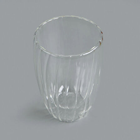 Stripe Çift Cidarlı Bardak - Şeffaf - 450 ml