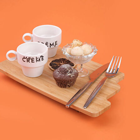 Kitchen Creme 2'li Espresso Fincanı - Krem / Siyah - 105 ml