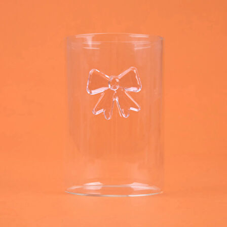 Kitchen Fiyonk Figürlü Borosilikat Cam Meşrubat Bardağı - Şeffaf - 510 ml