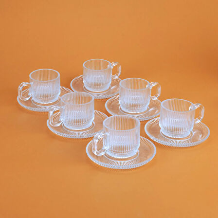 Salvador 12 Parça Çay Fincanı Seti - Şeffaf