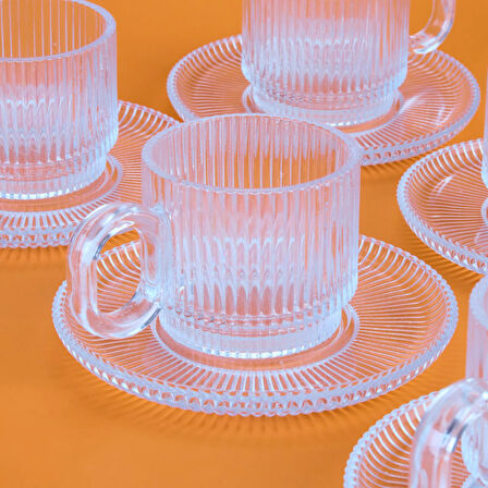 Salvador 12 Parça Çay Fincanı Seti - Şeffaf