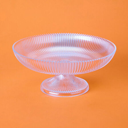 Ayaklı Cam Meyvelik - Şeffaf - 30 cm