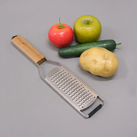 Ahşap Saplı Klasik Bıçaklı El Rendesi - Açık Kahverengi / Gri