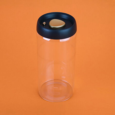 Frasco Vakumlu Saklama Kavanozu - Şeffaf / Siyah - 1,8 lt