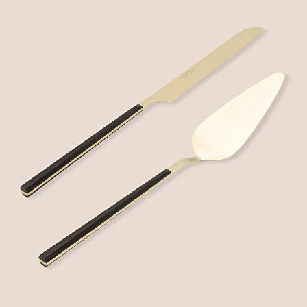 Mia Bianco 2 Parça Salata Servis Takımı - Siyah / Gold