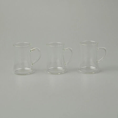 Keyif 3'lü Cam Kupa - Şeffaf - 180 ml