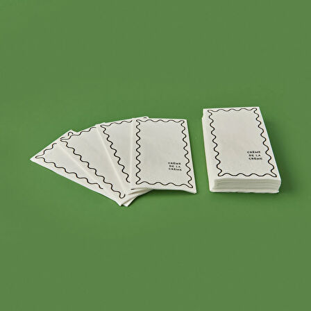 Kitchen 20'li Creme De La Creme Desen Peçete - Gri / Beyaz - 16x8 cm