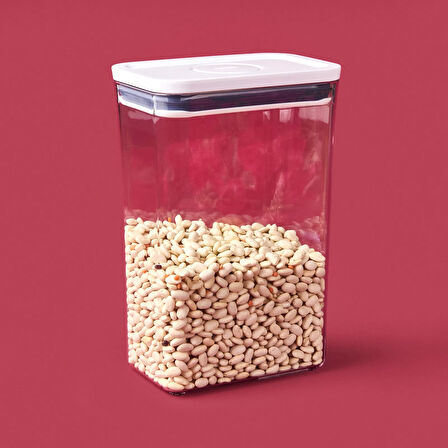 Pop Container Orta Boy Dikdörtgen Saklama Kabı - Şeffaf - 2,6 lt