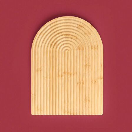 Lena Bambu Sunum Tahtası - Açık Kahverengi - 33x24 cm