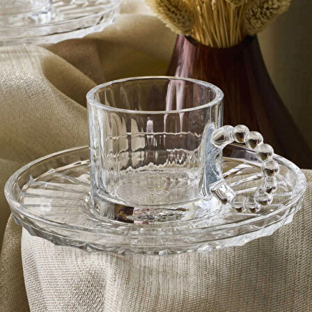 Ringo Line 6'lı Kahve Fincan Takımı - Şeffaf - 90 ml