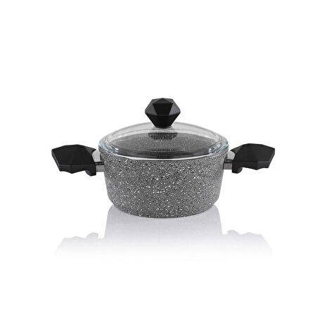 Cory Yanmaz Yapışmaz Derin Tencere - Gri / Siyah - 20 cm