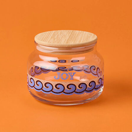 Blue Mosaiq Joy Kapaklı Cam Kavanoz - Renkli - 430 ml