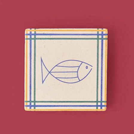 Kitchen Fish Bardak Altlığı - Renkli - 10 cm