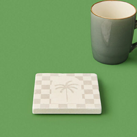 Kitchen Palm Bardak Altlığı - Renkli - 10 cm