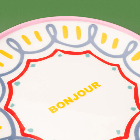 Kitchen Bonjour Tatlı Tabağı - Renkli - 19 cm