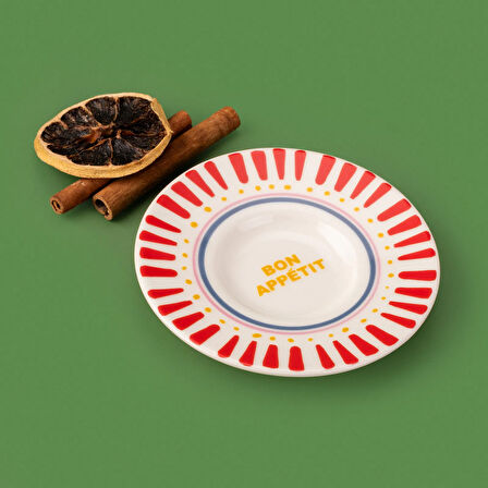 Kitchen Bon Appetit Çay Tabağı - Renkli - 13 cm