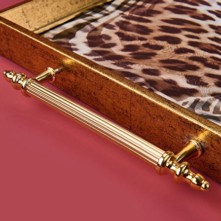 Kitchen Leopar Desenli Akrilik Tepsi - Renkli - 49 cm