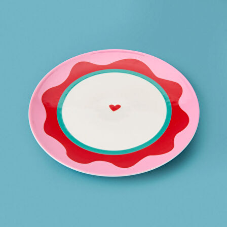 Kitchen Granny Tatlı Tabağı - Pembe / Kırmızı - 19 cm