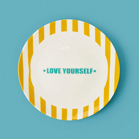 Kitchen Love Yourself Tatlı Tabağı - Sarı - 19 cm