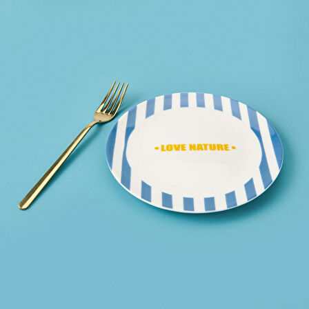 Kitchen Love Nature Tatlı Tabağı - Mavi - 19 cm