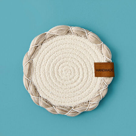 Soft Laetus Bardak Altlığı - Ekru / Bej - 13x13 cm
