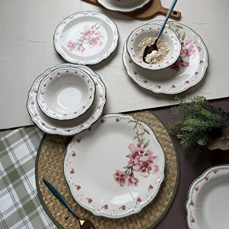 Kitchen Camellia 24 Parça Yemek Takımı - Renkli