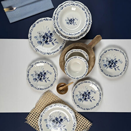 Kitchen Blueness 24 Parça Yemek Takımı - Renkli