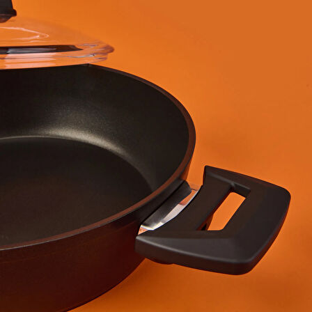 Milas Basık Tencere - Siyah - 26 cm