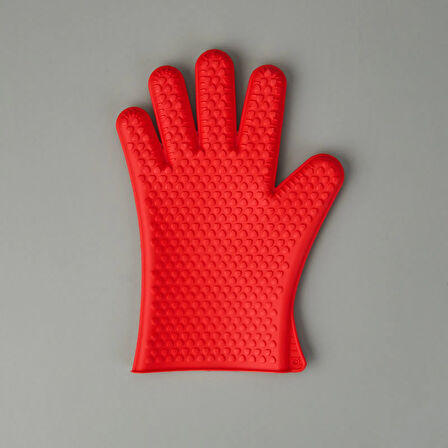 5 Parmak Fırın Eldiveni - Kırmızı