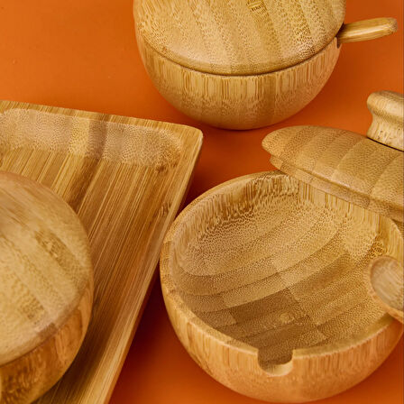 Bambu Baharatlık Seti - Açık Kahverengi