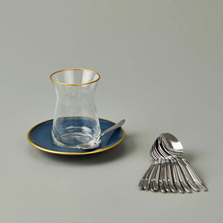 Imran Lizbon Model 12'li Çay Kaşığı - Gümüş - 11 cm